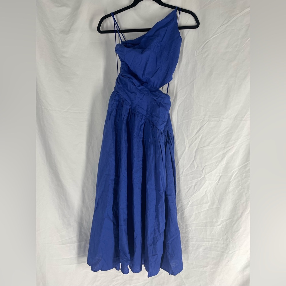 DESIGNER Dao Chloe Dao Cobalt Linen Evening Gown- Women’s L - Picture 2 of 11